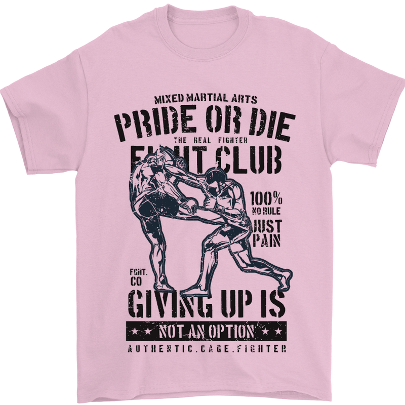 Pride MMA Muay Thai Mixed Martial Arts Mens T-Shirt Cotton Gildan Light Pink