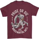Pride MMA Muay Thai Mixed Martial Arts Mens T-Shirt Cotton Gildan Maroon