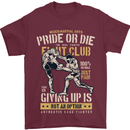 Pride MMA Muay Thai Mixed Martial Arts Mens T-Shirt Cotton Gildan Maroon