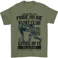 Pride MMA Muay Thai Mixed Martial Arts Mens T-Shirt Cotton Gildan Military Green