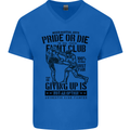 Pride MMA Muay Thai Mixed Martial Arts Mens V-Neck Cotton T-Shirt Royal Blue