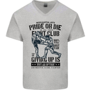 Pride MMA Muay Thai Mixed Martial Arts Mens V-Neck Cotton T-Shirt Sports Grey