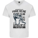 Pride MMA Muay Thai Mixed Martial Arts Mens V-Neck Cotton T-Shirt White