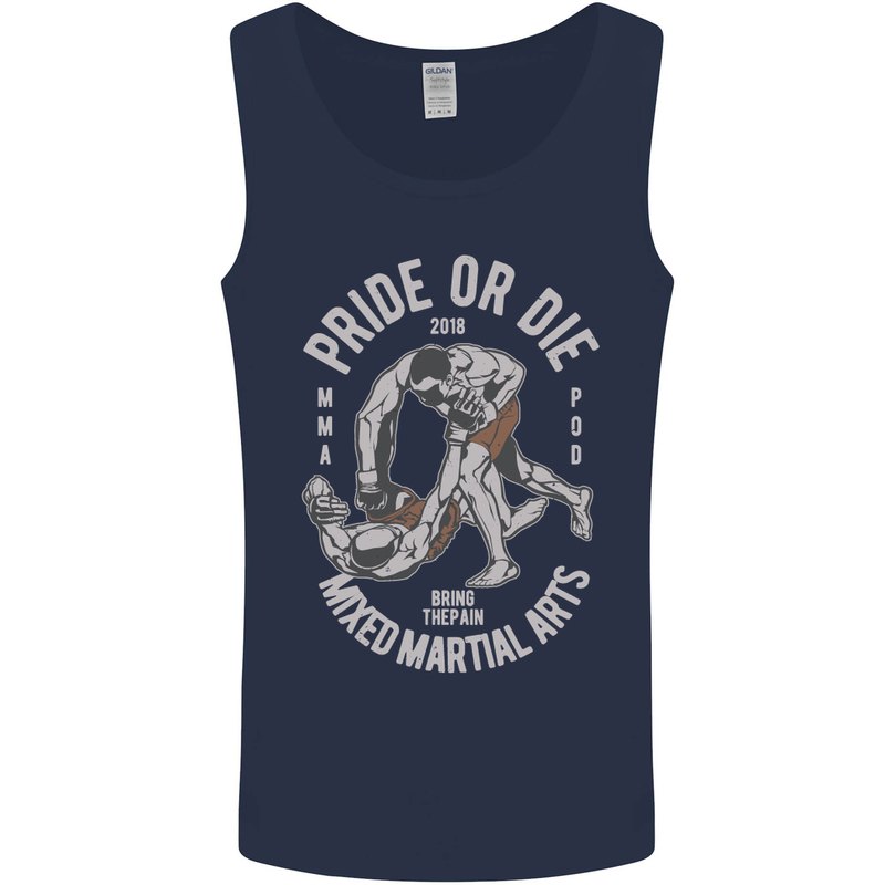 Pride MMA Muay Thai Mixed Martial Arts Mens Vest Tank Top Navy Blue