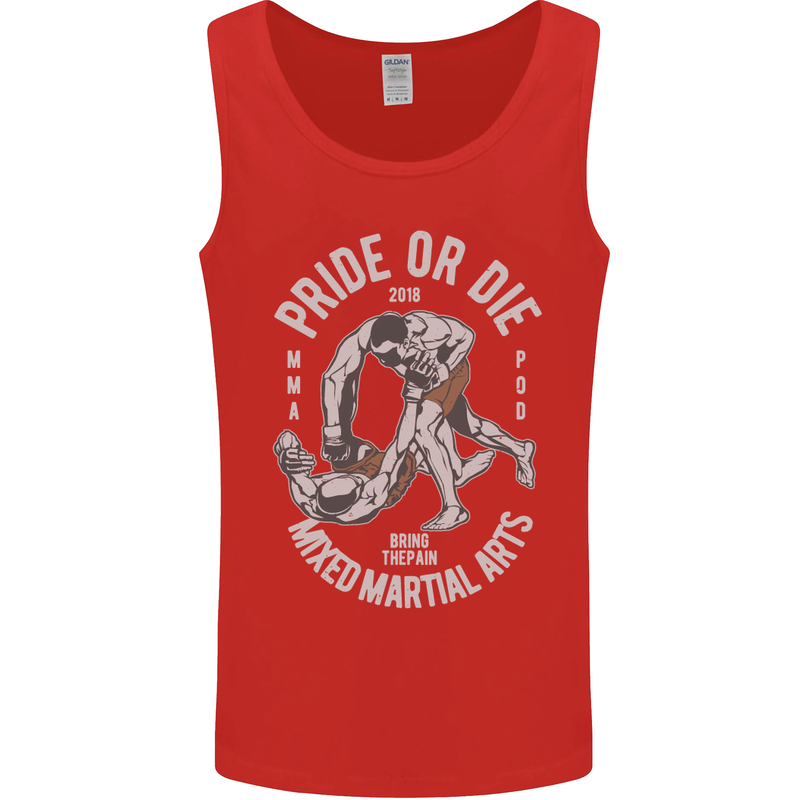 Pride MMA Muay Thai Mixed Martial Arts Mens Vest Tank Top Red