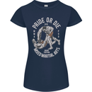 Pride MMA Muay Thai Mixed Martial Arts Womens Petite Cut T-Shirt Navy Blue