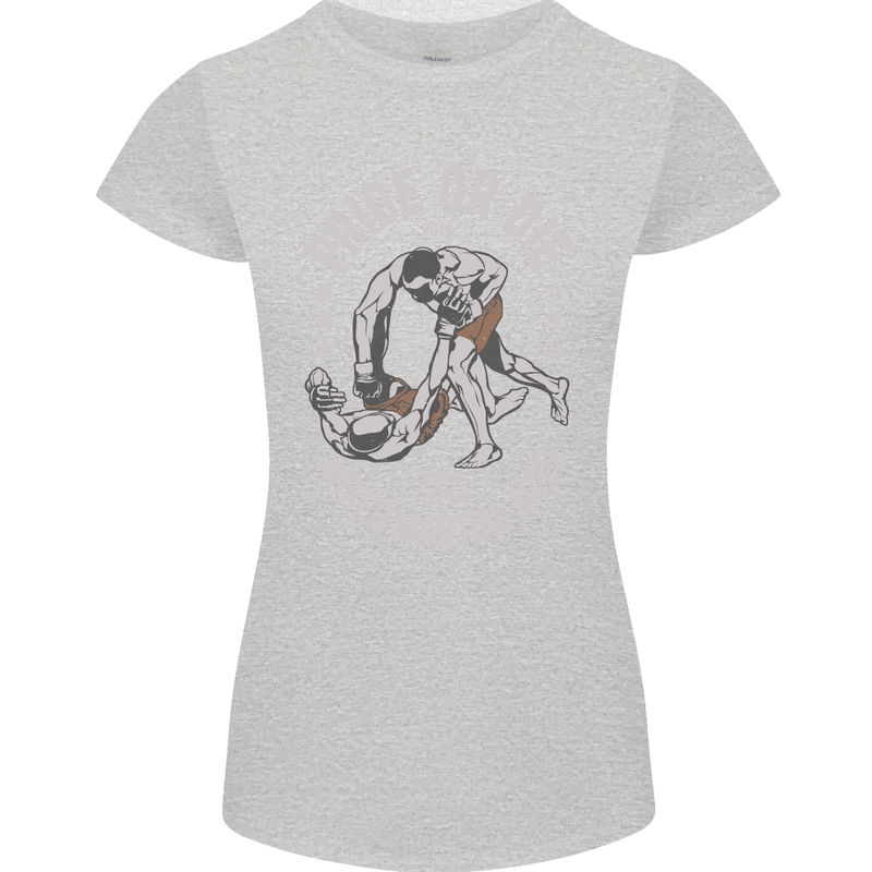 Pride MMA Muay Thai Mixed Martial Arts Womens Petite Cut T-Shirt Sports Grey
