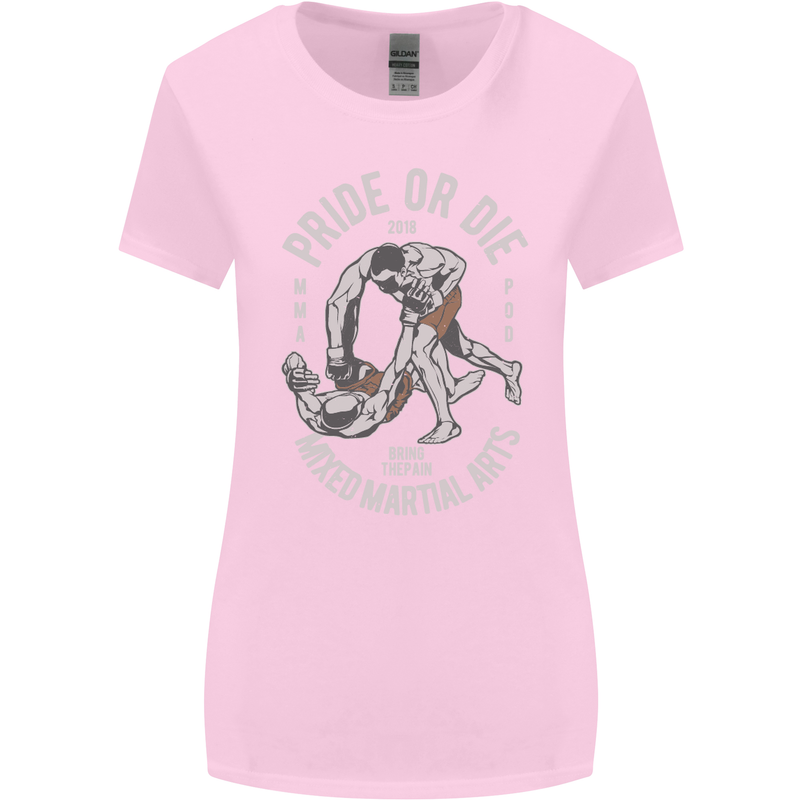 Pride MMA Muay Thai Mixed Martial Arts Womens Wider Cut T-Shirt Light Pink