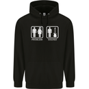 Problem Solved Guitar Funny Guitarist Mens 80% Cotton Hoodie Black