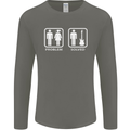 Problem Solved Guitar Funny Guitarist Mens Long Sleeve T-Shirt Charcoal