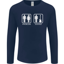 Problem Solved Guitar Funny Guitarist Mens Long Sleeve T-Shirt Navy Blue