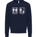 Problem Solved Guitar Funny Guitarist Mens Sweatshirt Jumper Navy Blue