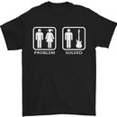 Problem Solved Guitar Funny Guitarist Mens T-Shirt Cotton Gildan Black