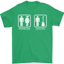 Problem Solved Guitar Funny Guitarist Mens T-Shirt Cotton Gildan Irish Green