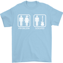 Problem Solved Guitar Funny Guitarist Mens T-Shirt Cotton Gildan Light Blue