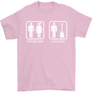 Problem Solved Guitar Funny Guitarist Mens T-Shirt Cotton Gildan Light Pink
