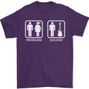 Problem Solved Guitar Funny Guitarist Mens T-Shirt Cotton Gildan Purple