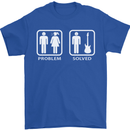 Problem Solved Guitar Funny Guitarist Mens T-Shirt Cotton Gildan Royal Blue