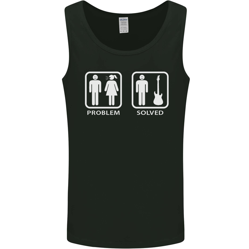 Problem Solved Guitar Funny Guitarist Mens Vest Tank Top Black