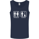 Problem Solved Guitar Funny Guitarist Mens Vest Tank Top Navy Blue