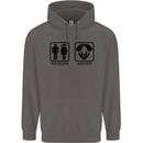 Problem Solved Skydive Freefall Paras Mens 80% Cotton Hoodie Charcoal