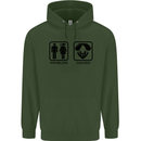 Problem Solved Skydive Freefall Paras Mens 80% Cotton Hoodie Forest Green