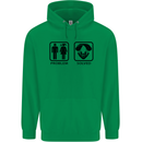 Problem Solved Skydive Freefall Paras Mens 80% Cotton Hoodie Irish Green
