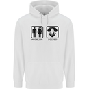 Problem Solved Skydive Freefall Paras Mens 80% Cotton Hoodie White