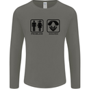 Problem Solved Skydive Freefall Paras Mens Long Sleeve T-Shirt Charcoal