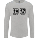 Problem Solved Skydive Freefall Paras Mens Long Sleeve T-Shirt Sports Grey