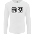 Problem Solved Skydive Freefall Paras Mens Long Sleeve T-Shirt White
