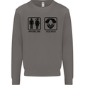 Problem Solved Skydive Freefall Paras Mens Sweatshirt Jumper Charcoal
