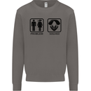 Problem Solved Skydive Freefall Paras Mens Sweatshirt Jumper Charcoal