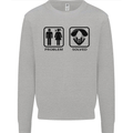 Problem Solved Skydive Freefall Paras Mens Sweatshirt Jumper Sports Grey