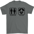 Problem Solved Skydive Freefall Paras Mens T-Shirt Cotton Gildan Charcoal