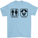 Problem Solved Skydive Freefall Paras Mens T-Shirt Cotton Gildan Light Blue