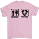 Problem Solved Skydive Freefall Paras Mens T-Shirt Cotton Gildan Light Pink