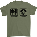 Problem Solved Skydive Freefall Paras Mens T-Shirt Cotton Gildan Military Green