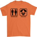 Problem Solved Skydive Freefall Paras Mens T-Shirt Cotton Gildan Orange