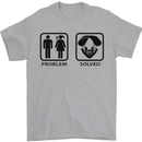 Problem Solved Skydive Freefall Paras Mens T-Shirt Cotton Gildan Sports Grey