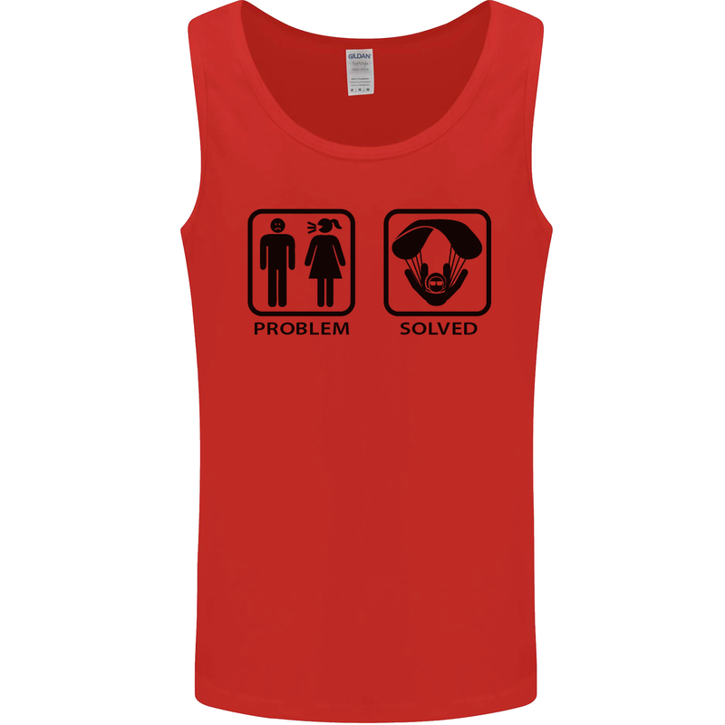 Problem Solved Skydive Freefall Paras Mens Vest Tank Top Red