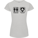 Problem Solved Skydive Freefall Paras Womens Petite Cut T-Shirt Sports Grey