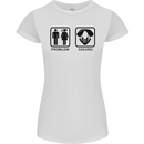Problem Solved Skydive Freefall Paras Womens Petite Cut T-Shirt White