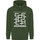 Professional Problem Solver Crossword Nerd Childrens Kids Hoodie Forest Green