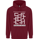 Professional Problem Solver Crossword Nerd Childrens Kids Hoodie Maroon