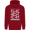 Professional Problem Solver Crossword Nerd Childrens Kids Hoodie Red