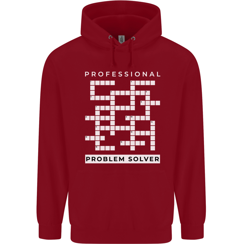 Professional Problem Solver Crossword Nerd Childrens Kids Hoodie Red