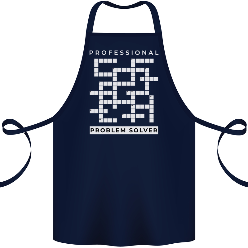 Professional Problem Solver Crossword Nerd Cotton Apron 100% Organic Navy Blue