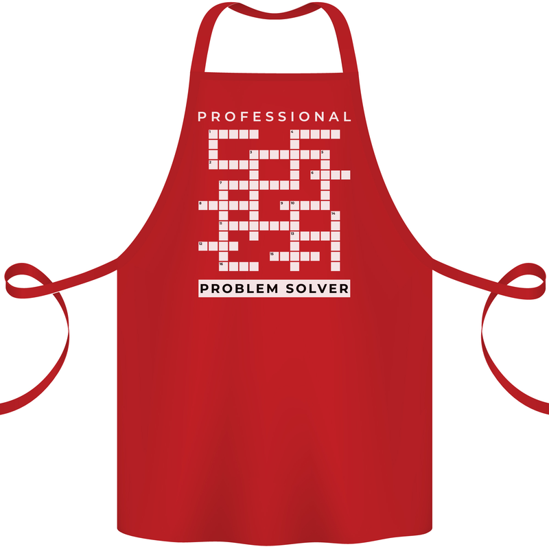 Professional Problem Solver Crossword Nerd Cotton Apron 100% Organic Red