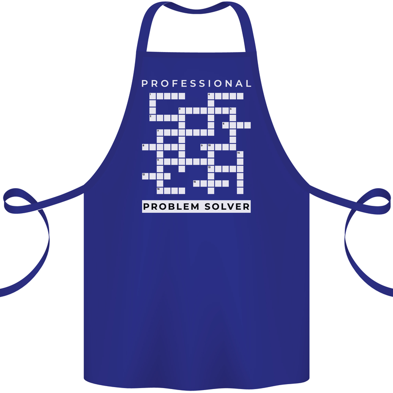 Professional Problem Solver Crossword Nerd Cotton Apron 100% Organic Royal Blue